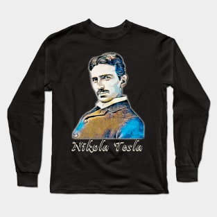 Nikola Tesla Art Design Long Sleeve T-Shirt